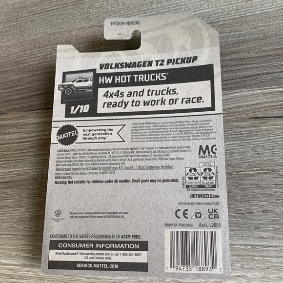 Hot Wheels Volkswagen T2 Pickup VW Pick up Truck HW Hotwheels Volkswagon New - Picture 5 of 6